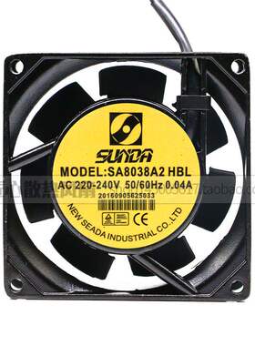 220V 台湾 SUNDA 散热风扇 SA8038A2 HSL / HBL 轴流排气扇