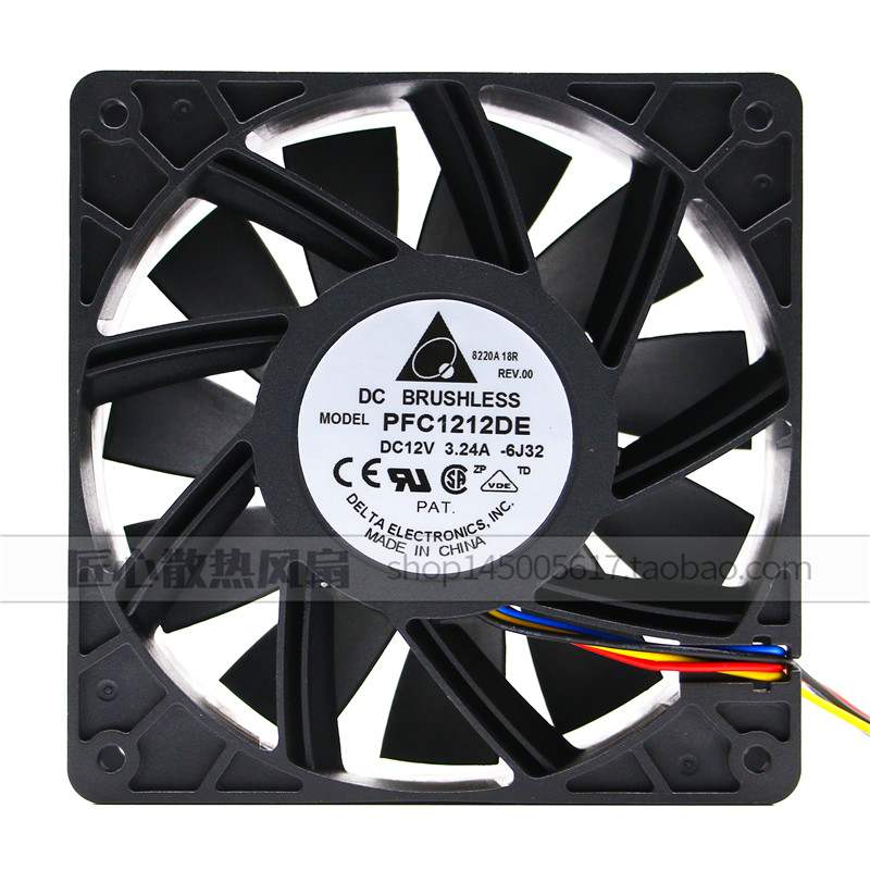 台达PFC1212DE 12038 12CM 12V 3.24A 超暴力工业设备散热风扇图片