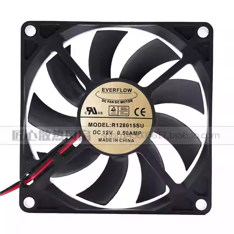 R128015SU 全新EVERFLOW 8015 12V 0.50Amp 8CM 机箱散热风扇风机