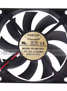 R128015SU 全新EVERFLOW 8015 12V 0.50Amp 8CM 机箱散热风扇风机