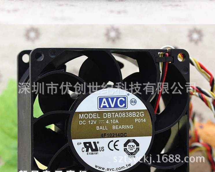 AVC DBTA0838B2G 12V 4.1A 8CM 8038 4线PWM 改装增压超暴力风扇