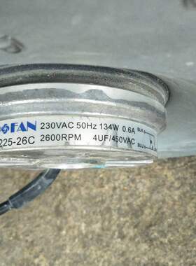 JHD FAN JR2E225-26C 230V 50HZ 134W 0.6A 2600RPM 离心风机