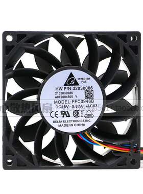 原装台达 P/N:32030086 FFC0948B 9025 48V 0.37A 4针9cm风扇