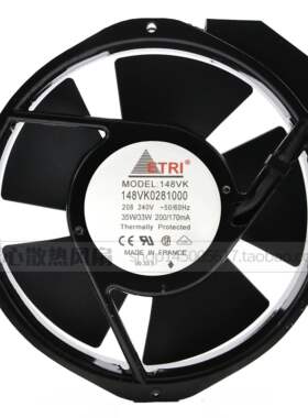 148VK0281000 原装法国牌ETRI 208-240VAC 172*150*38 耐高温风机