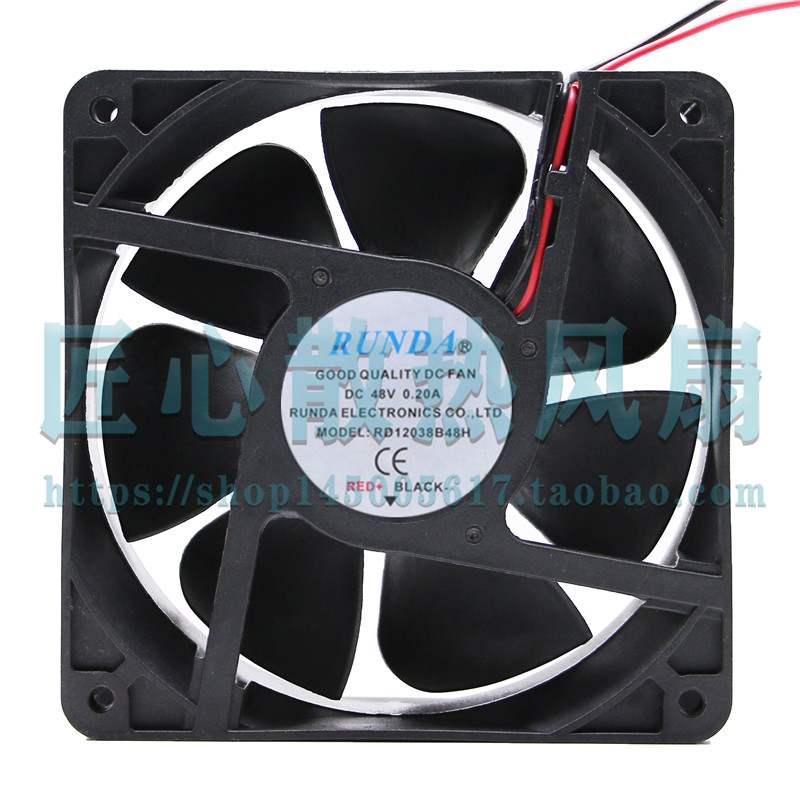 RUNDA 48V 0.20A RD12038B48H 1238 服务器 12厘米大风量风扇