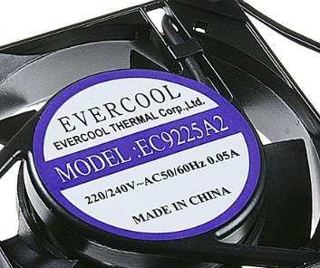 EC9225A2HBL EVERCOOL 9225 220V AC 0.05A 机箱散热风扇