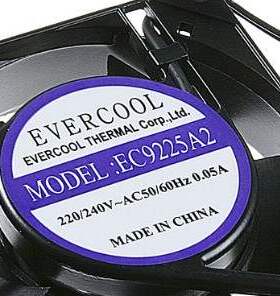 EC9225A2HBL EVERCOOL 9225 220V AC 0.05A 机箱散热风扇