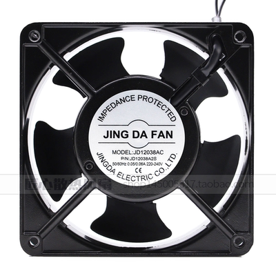 京达JING DA FAN 含油轴流风机JD12038AC 220V0.14A 交流散热风扇
