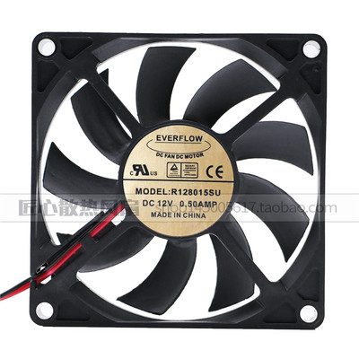 R128015SU全新EVERFLOW 8015 12V 0.50Amp 8CM 机箱散热风扇风机