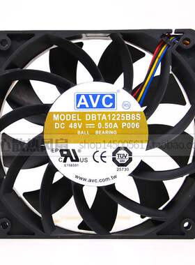 12025 AVC DBTA1225B8S 48V 0.5A 4线 交换机风扇 12厘米 12cm