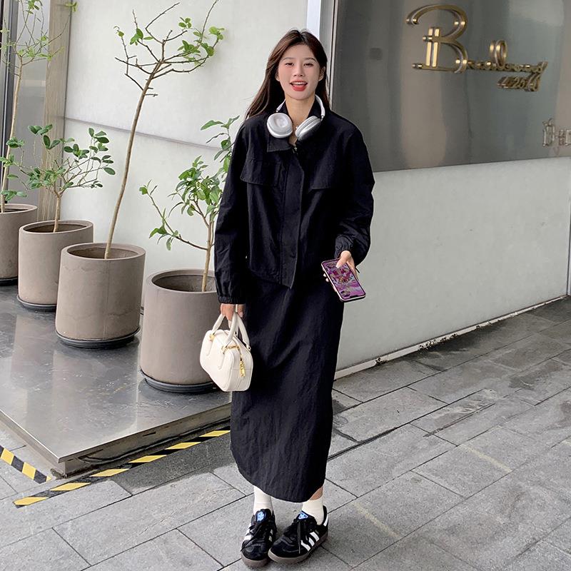 套装女装两B166FN26件套年新款春秋装龄百减搭上衣件+半身裙套两