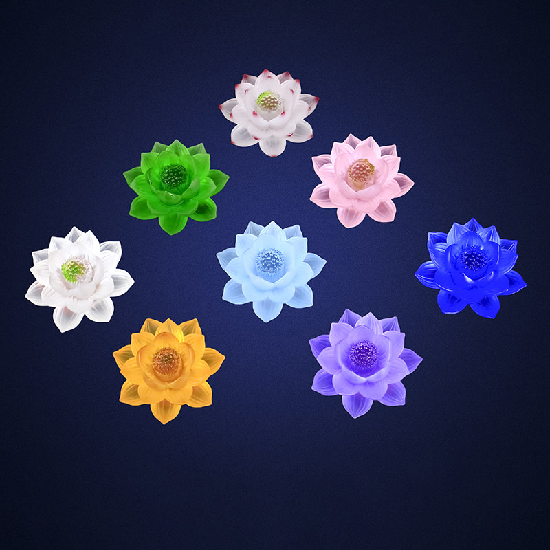 古法琉璃莲花灯佛具用品