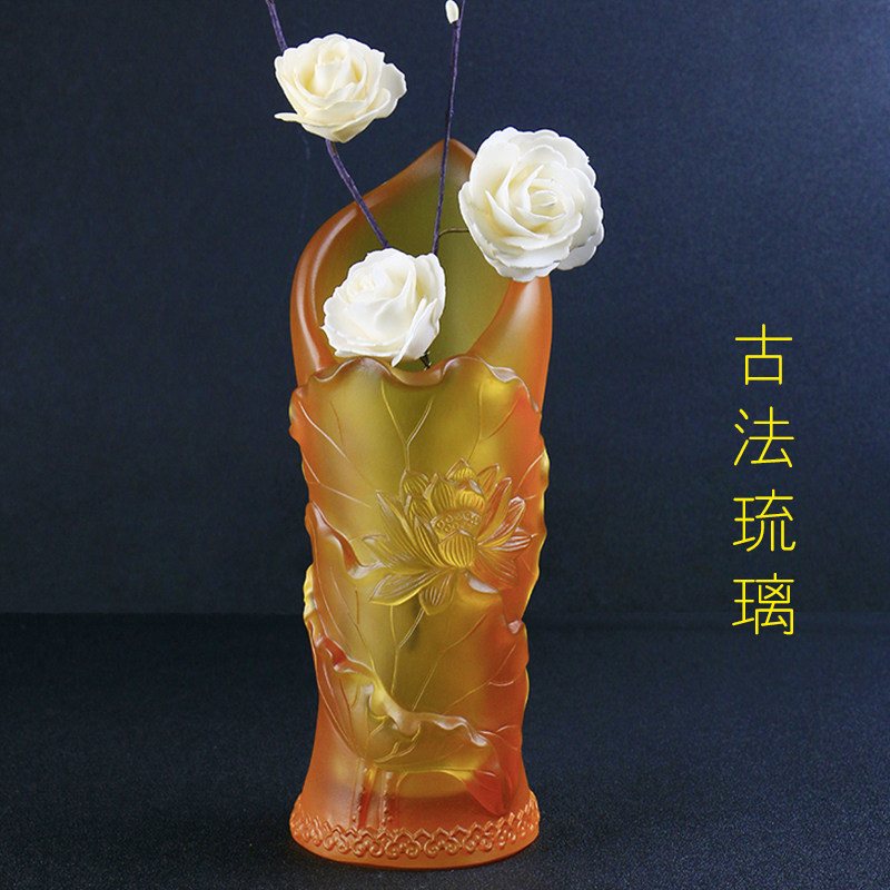 花瓶古法琉璃观音佛具用品