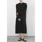 长袖 JUZININE原创设计 真丝双绉连衣裙 桑蚕丝长裙