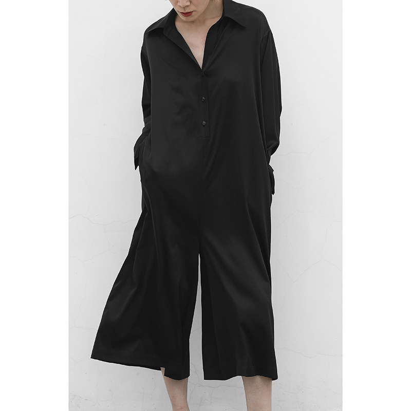 JUZININE原创设计连体衣裤真丝桑蚕丝宽松休闲长袖衬衫阔腿九分裤,女装/女士精品,连体衣/裤,淘宝优惠券,粉丝福利购,淘宝优惠卷