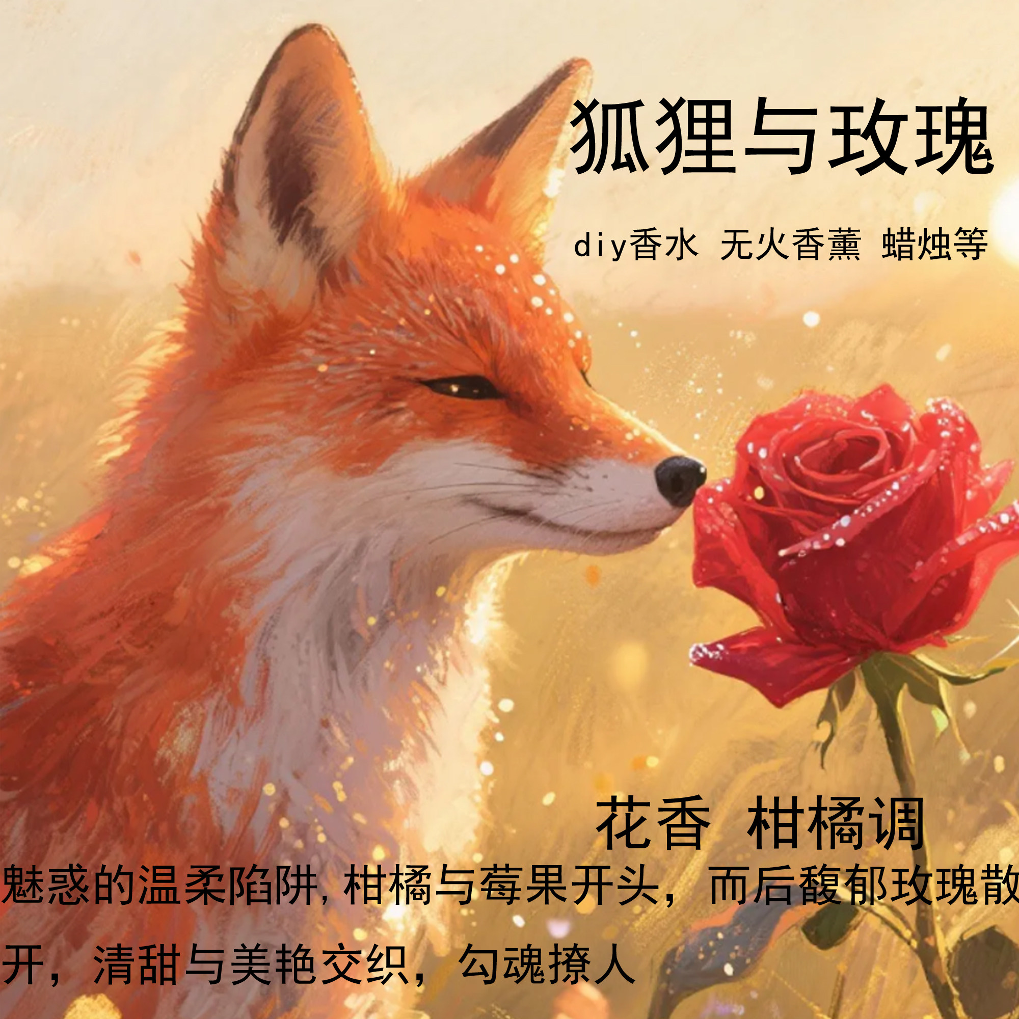 奇华顿狐狸与玫瑰香精diy室内持久留香DIY香水蜡烛香薰精油玫瑰香图片