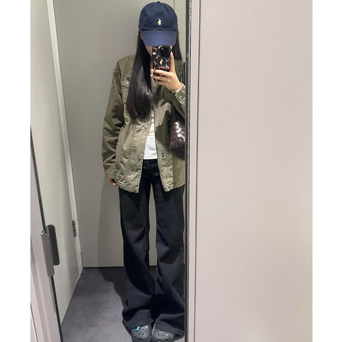 美式黑色低腰微喇牛仔裤女2026款