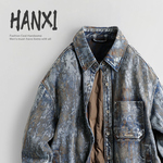 2025冬季90白鸭绒小众个性保暖外套潮牌复古流石废土风牛仔羽绒服