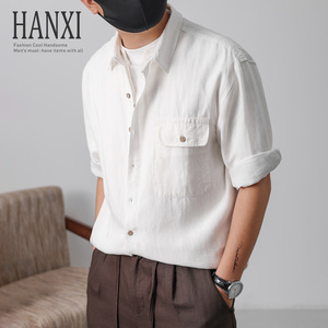 莱赛尔亚麻男士衬衫夏季