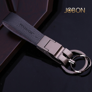 jobon中邦穿皮带钥匙扣男士汽车钥匙链锁匙扣挂件穿腰带车标刻字