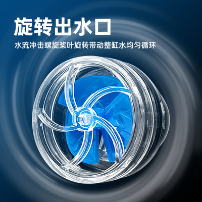 鱼缸出水口旋转造浪喷头海水缸溪流缸周转箱侧滤背滤分散水流蓝色