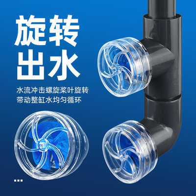 鱼缸旋转出水口海水缸溪流缸侧滤背滤可旋转喷嘴造流造浪接口蓝色