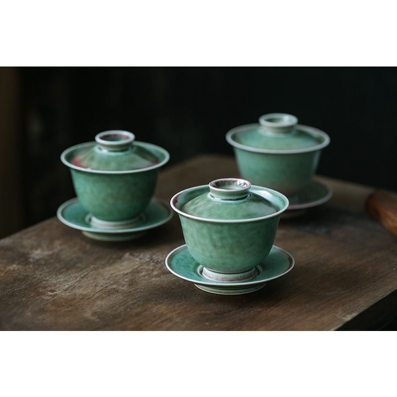 景德镇高温自然窑变130ml盖碗