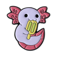 Pink salamander brooch, cute and girlish salamander dress, brooch, anti-exposure clasp, medal brooch thumbnail 4