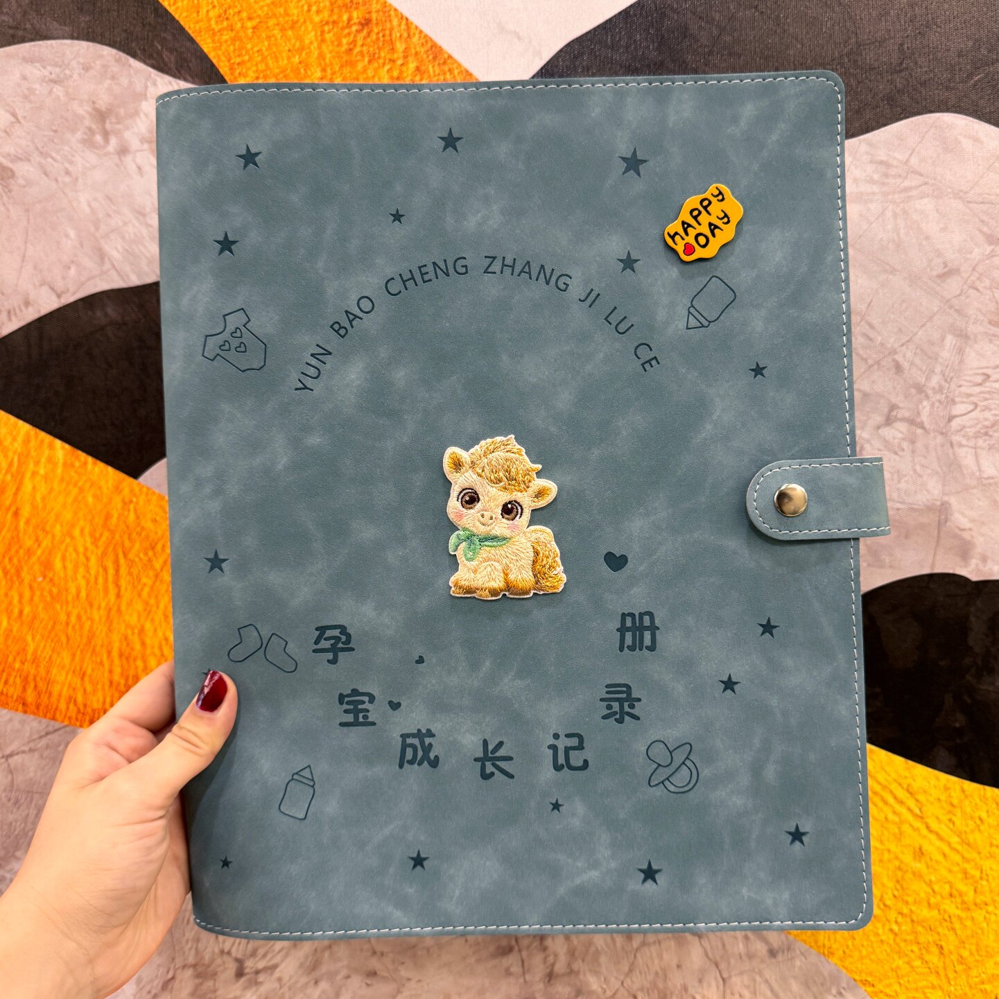 孕检收纳册马宝宝怀孕记录册a4a5活页软皮资料册卡通孕妈妈档案册