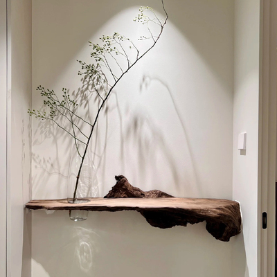 山花海树一字板置物架私人订制