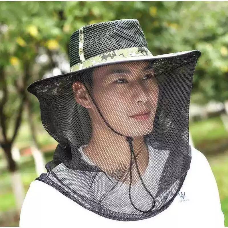 蜂帽养蜂防蜂帽面纱头罩面罩蜜蜂防护帽子收蜂冒防蛰防蚊专用工具