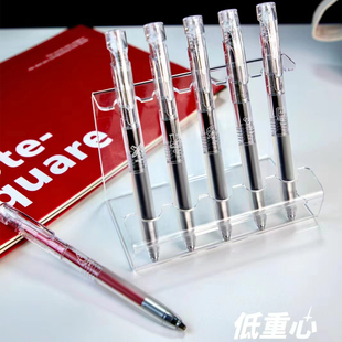 日本爱加学科中性笔AK2008低重心透明色小清新按动黑红色水笔AS笔头考试大容量双珠速干刷题笔可替换笔芯0.5