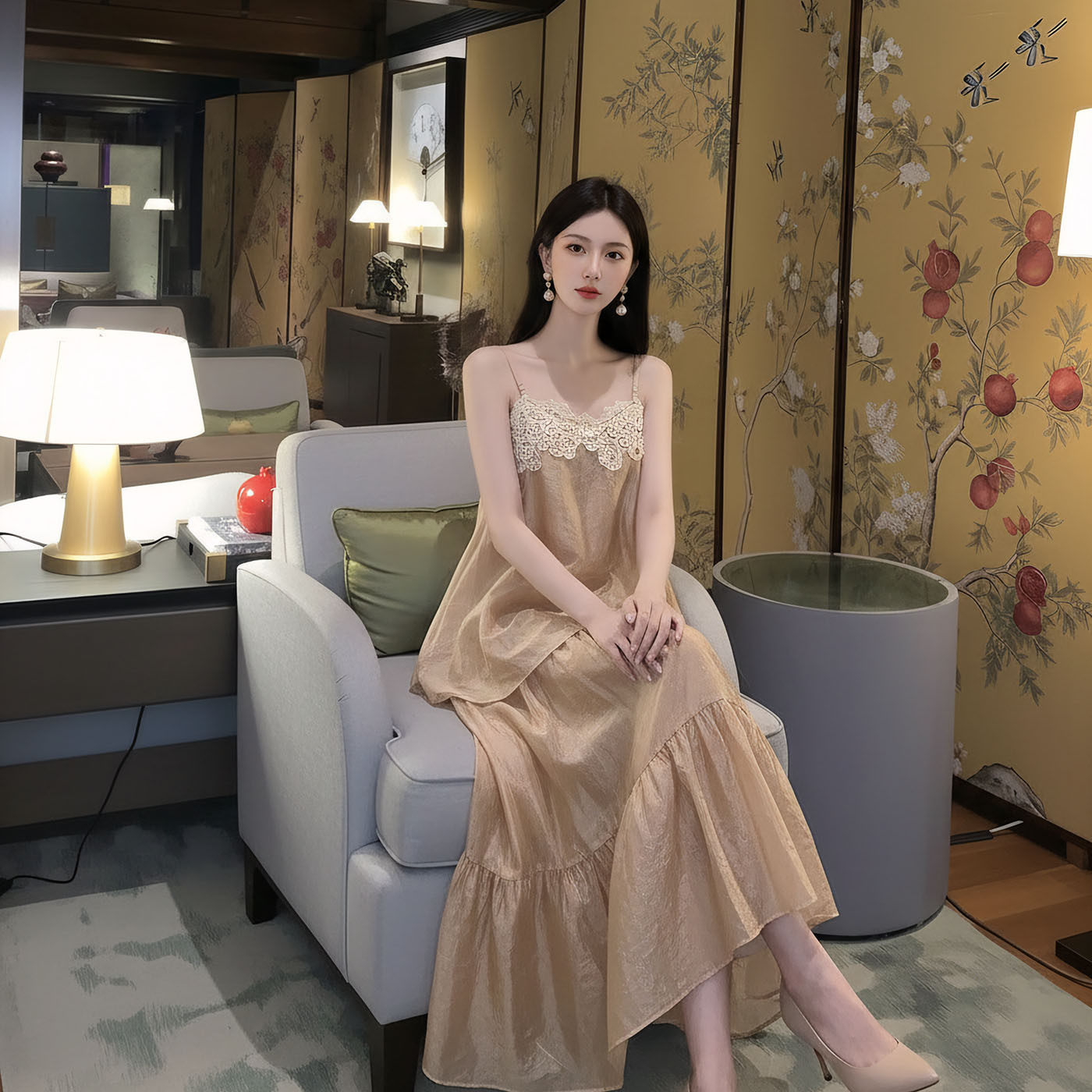 新中式国风轻奢感复古女吊带+半裙时尚套装女夏季新款2026时尚