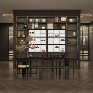 橱柜厨房置物柜整体家用全屋定制面简中国风开放式大店-序隐东方