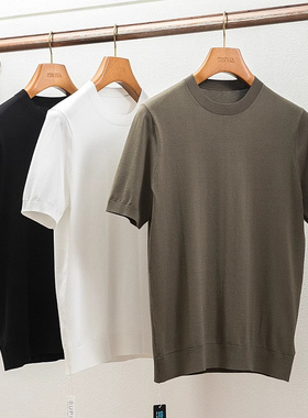 王簰*Pemium系列 200S定纺纱 夏季男士高端圆领T恤凉感透气针织衫