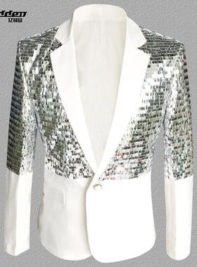 男士演出礼服 司仪主持个性潮流西装 男合唱团接片西装舞台装