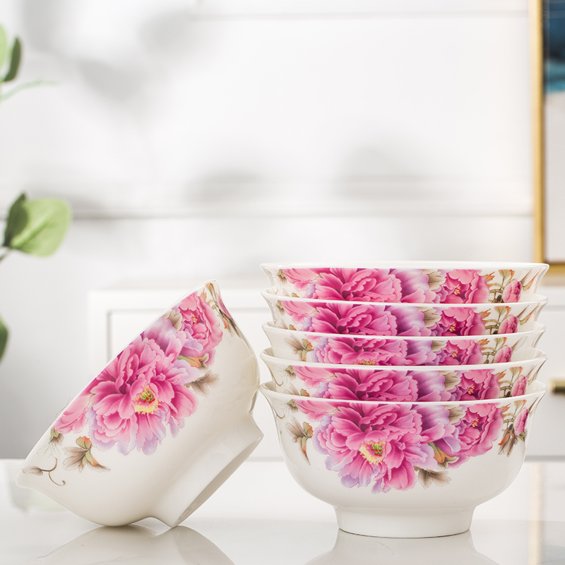 陶瓷10只五寸小号韩式风吃饭碗