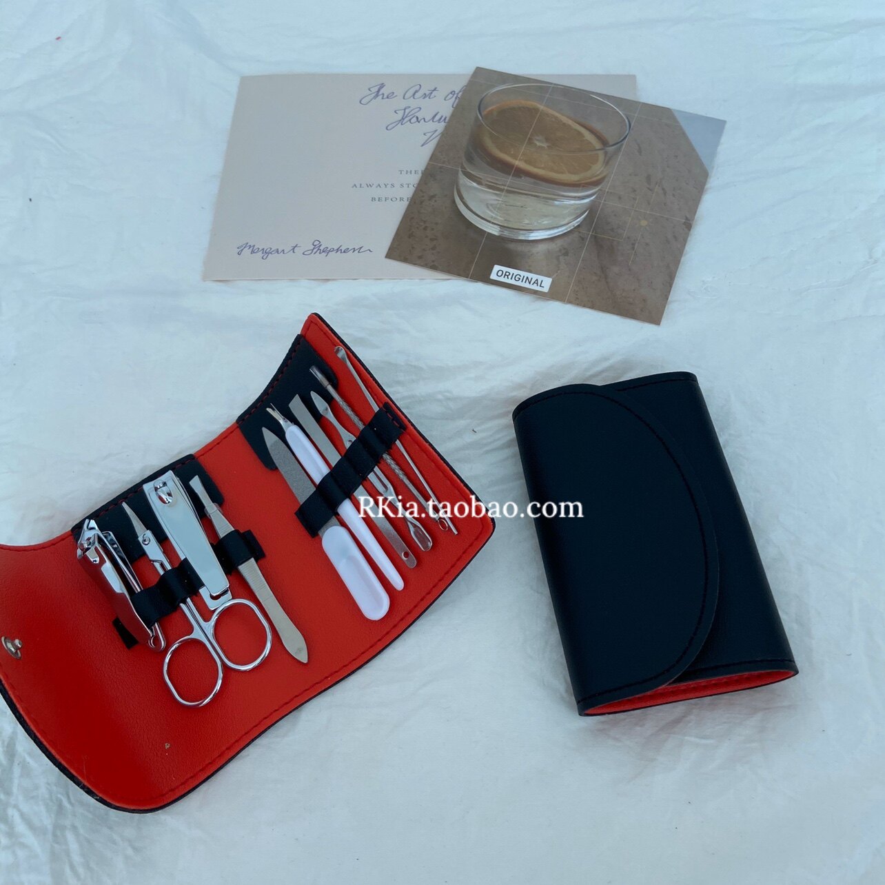 RKIA 유행 손톱깎이 세트 10개 스타일 INS 스타일 마카롱 컬러 매니큐어 도구 탄소강 가위 도구 가방