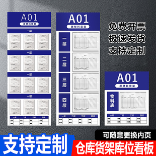 货架目视化看板仓库物料盘点记录表库位定点分类检索栏插槽式看板物料分区库存仓储定位导视牌出入记录表仓