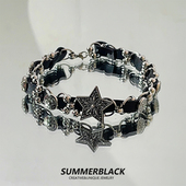 黑姑姑饰品chocker重工黑色皮质编织项圈星星项链脖子配饰颈链女