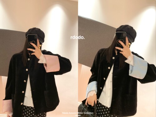 Rdodo新中式丝绒立领短款外套