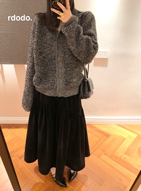 Rdodo自线 法式精致优雅日本进口不粘毛丝绒节日蓬蓬裙半身长裙