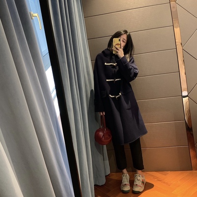 二多多家藏蓝色高支羊毛大衣