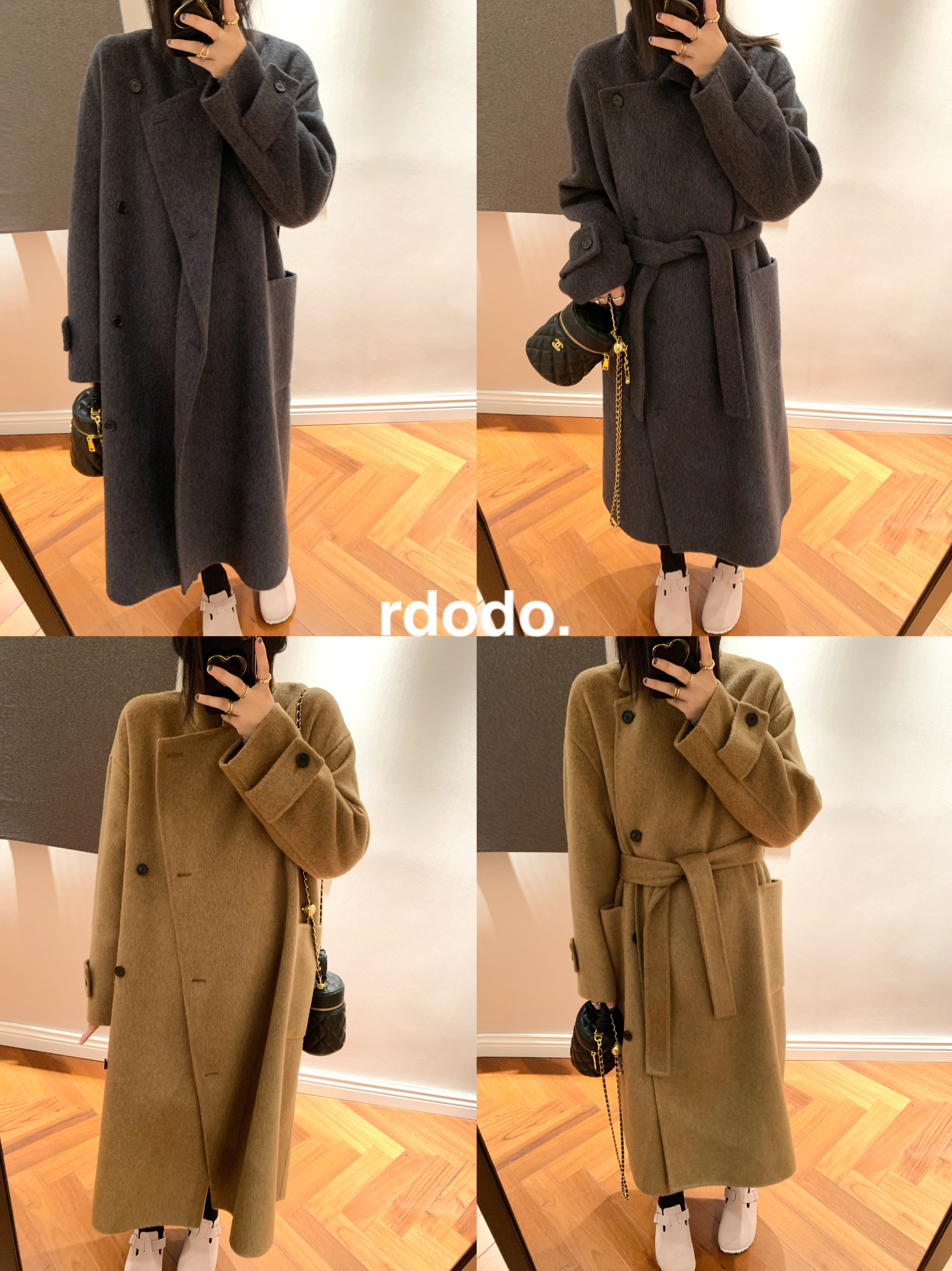 Rdodo自线 孙千同款立领大口袋手工版lem@ire羊驼毛高支羊毛大衣