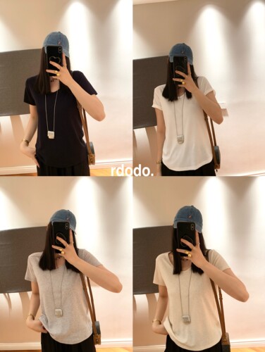 Rdodo 免费送！买任意新品买几件送几件！天丝亚麻针织短袖Ｔ恤