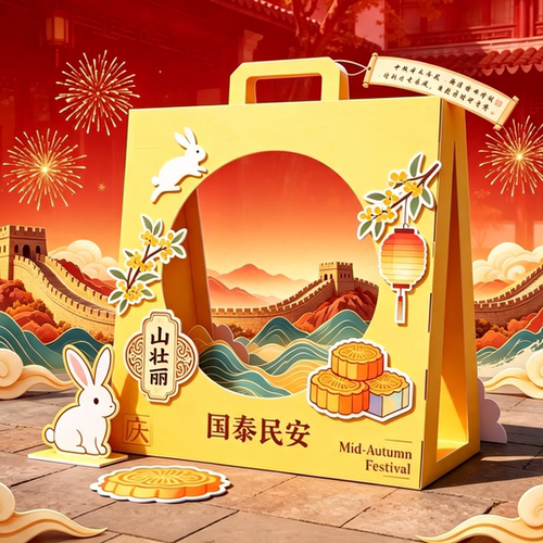 中秋国风手提袋打卡拍照框美陈