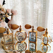 香水瓶分装 瓶法式 复古镀金色气囊喷雾香水瓶轻奢精致公主家居摆件