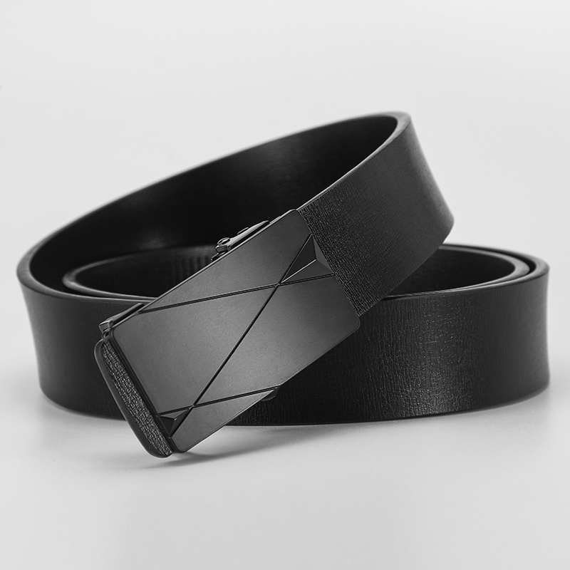 男士皮带无牙自动扣真牛皮裤腰带