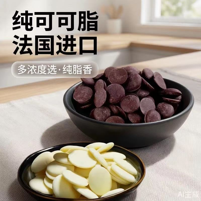 可可百利巧克力币白色29%34% 黑巧38%41%58%70%牛奶烘焙500g包邮