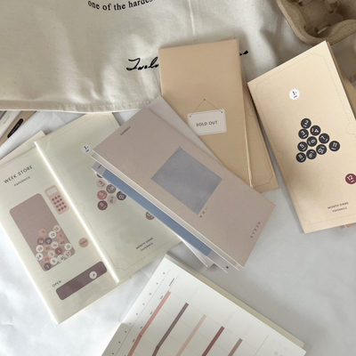 TN原创月计划周计划水彩海笔记本手帐内芯创意日程本